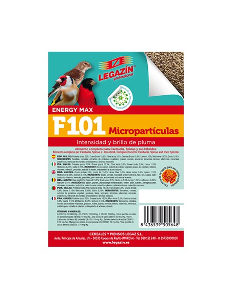 PIENSO MICROPARTICULAS F-101 ENERGY MAX 4 KG.