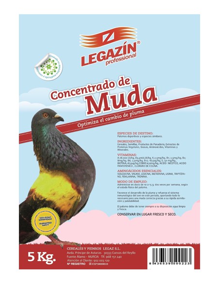 PIENSO PALOMAS CONCENTRADO MUDA 700 GR.